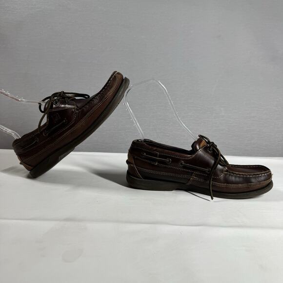 Sperry Top-Sider 0764027 Brown Mako 2 Eye Leather Boat Shoes Mens Sz 9.5 Preppy - Picture 4 of 10